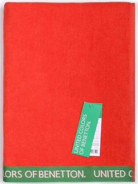 Plážová osuška United Colors of Benetton / 90 x 160 cm / 100% bavlnený velúr / červená