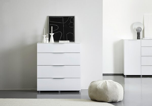 KOMODA, biela s vysokým leskom, 90,3/97,6/40 cm Voleo - Komody