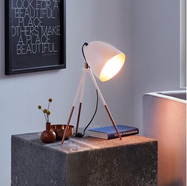 Eglo 49727 - Stolná lampa CHESTER 1xE27/60W/230V biela/medená