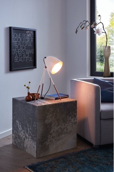 Eglo 49727 - Stolná lampa CHESTER 1xE27/60W/230V biela/medená