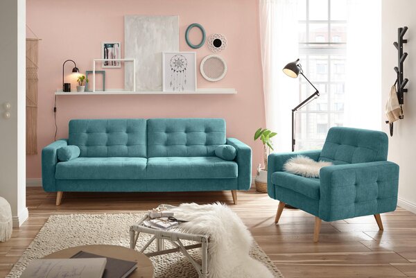ROZKLADACIA POHOVKA, textil, kompozitné drevo, zelená MID.YOU - Sedačky, Online Only