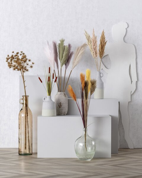 Vetvička trávy pampas 91cm pink