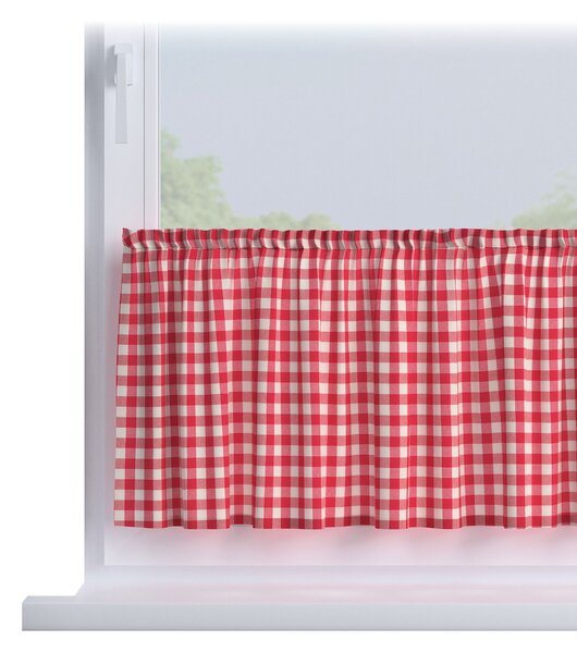 Jednoduchá vitrážková záclonka na metre farba produktu červená látka vzorované