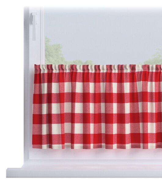Jednoduchá vitrážková záclonka na metre farba produktu červená látka vzorované
