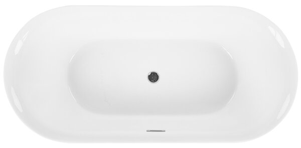 Voľne stojaca vaňa čierna sanitárny akrylát 160 x 75 cm oválna voľne stojaca moderný štýl