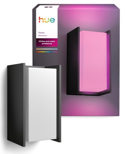 Vonkajšie nástenné svietidlo 1x E27 2000–6500K antracitová IP44 Philips HUE White and Color Ambiance Turaco 8721103118578