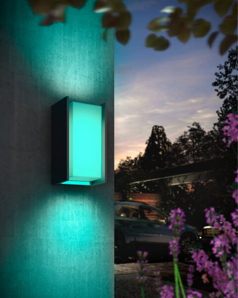 Vonkajšie nástenné svietidlo 1x E27 2000–6500K antracitová IP44 Philips HUE White and Color Ambiance Turaco 8721103118578