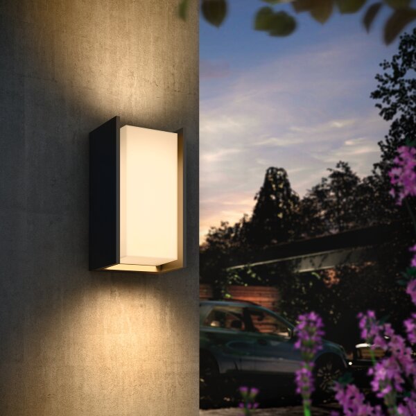 Vonkajšie nástenné svietidlo 1x E27 2000–6500K antracitová IP44 Philips HUE White and Color Ambiance Turaco 8721103118578