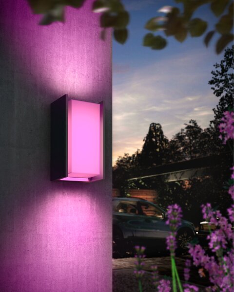 Vonkajšie nástenné svietidlo 1x E27 2000–6500K antracitová IP44 Philips HUE White and Color Ambiance Turaco 8721103118578