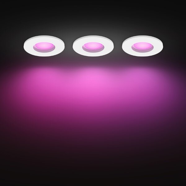 Zapustené svietidlo 3x GU10 2000–6500K biela IP44 Philips HUE White and Color Ambiance Xamento 8721103072900 balenie 3 ks