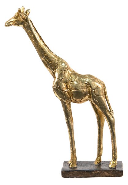 Zlatá dekoračná socha Žirafa - 15*4*21 cm - Clayre & Eef