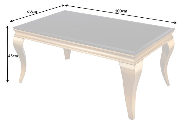 Dizajnový konferenčný stolík Rococo 100 cm čierny / zlatý -