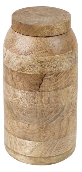 Drevená dekoratívna dóza s viečkom z mangového dreva Manua - Ø15*30 cm - Mars & More