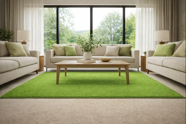 Vopi , Kusový koberec Eton zelený 41 štvorec, 80x80, zelená, obývacia izba