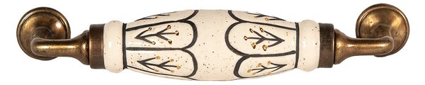 Nábytková úchytka / madlo s porcelánovým telom Mavita I - 17*5*3 cm - Clayre & Eef