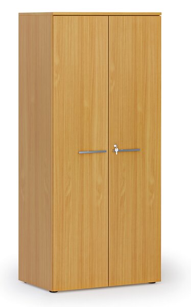 Kancelárska policová skriňa PRIMO WOOD s dverami, 800 x 500 x 1781 mm, buk