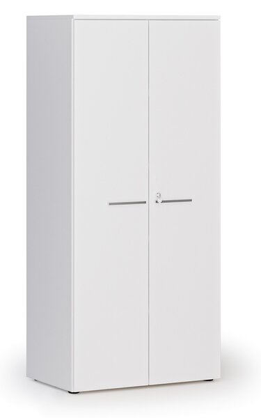 Kancelárska policová skriňa PRIMO WHITE s dverami, 800 x 500 x 1781 mm, biela