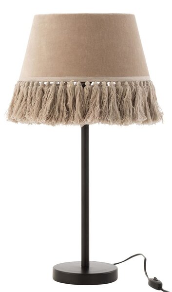 Stolová lampa s béžovým tienidlom so strapcami Solange - Ø 30*55 cm/ E27/ 40W - J-Line by Jolipa