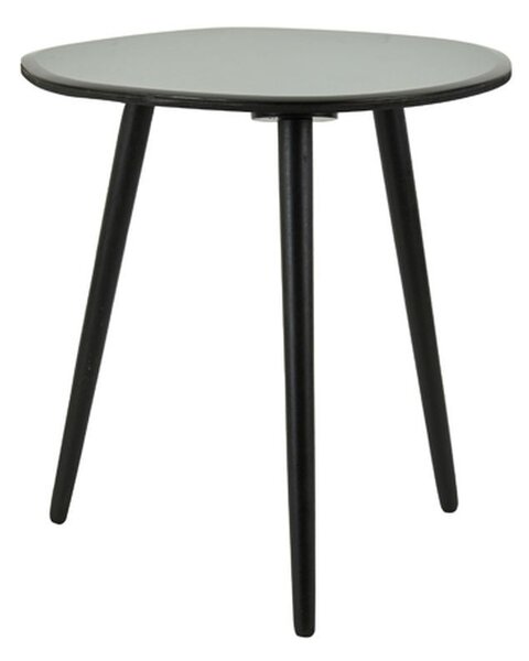 Čierny drevený odkladací stolík so zelenou sklenenou doskou Divo- 54*45*48 cm - Light & Living