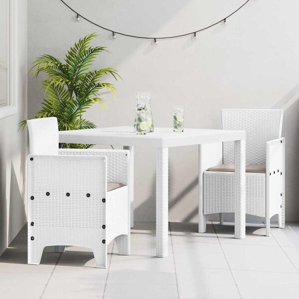 Maison Exclusive – záhradná jedálenská súprava, 3 kusy, biela, polypropylén