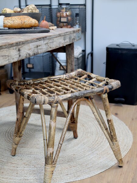 Ratanová antik stolička so zaujímavým sedákom Wicker - 46*36*46cm - Chic Antique