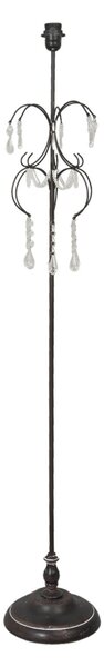Hnedá kovová antik stojacia lampa s kamienkami Inia - Ø 24*147 cm/ E27 /MAX 60W - Clayre & Eef