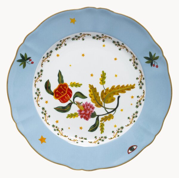 Ručne vyrobený porcelánový plytký tanier Fabula