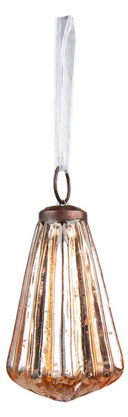 Zlatá sklenená vianočná ozdoba - Ø 5*8 cm - Clayre & Eef