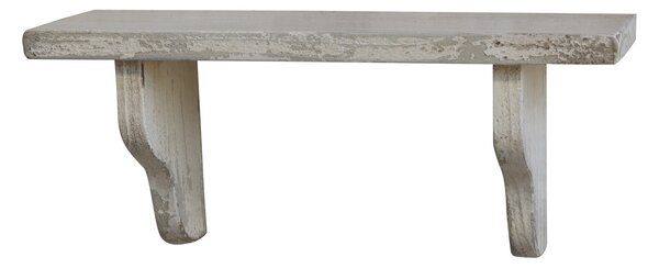 Krémová antik drevená nástenná polička Grimaud unique - 39*12*16cm - Chic Antique
