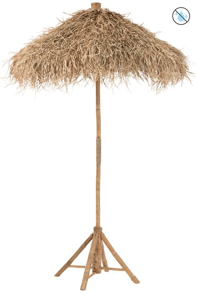 Bambusový slnečník so strechou z banánových listov - ∅ 150*260 cm - J-Line by Jolipa