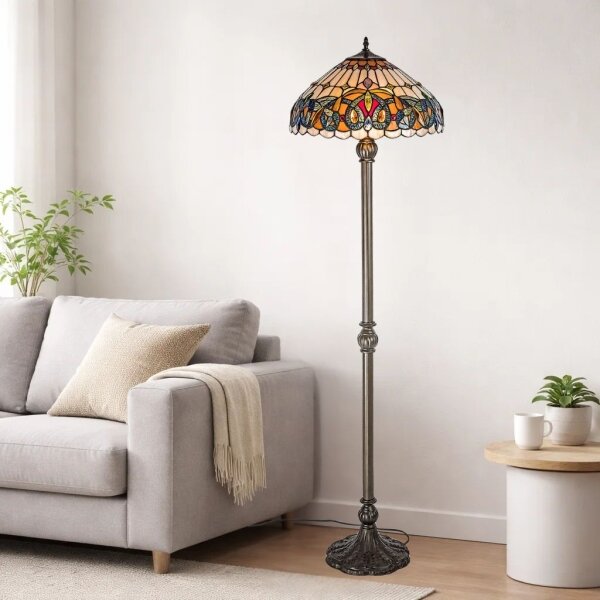 Brilagi - Tiffany vitrážová stojacia lampa LUISA 2xE27/60W/230V