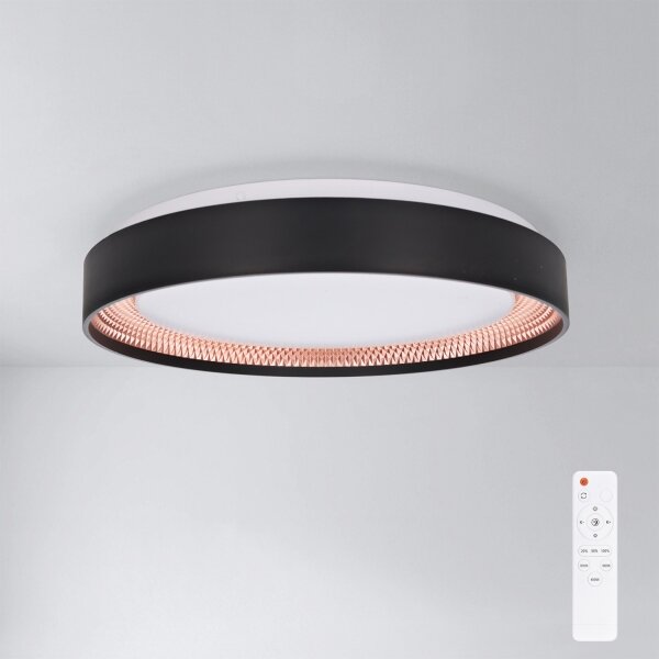 Brilagi - LED stmievateľné stropné svietidlo WALDO LED/48W/230V priemer 40 cm čierna/zlatá + diaľkové ovládanie