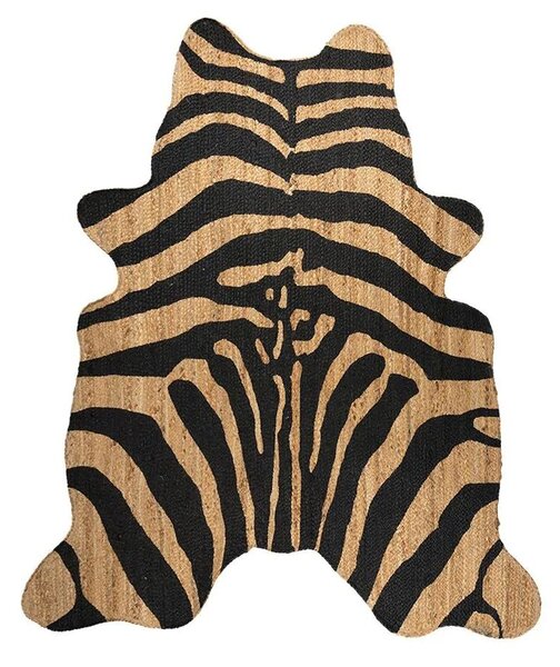 Čierno-hnedý jutový koberec Zebra - 150*170*1cm - Mars & More