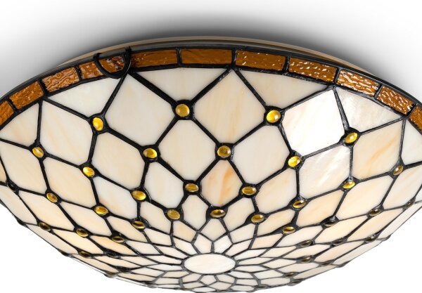 BRILAGI - Tiffany vitrážové stropné svietidlo IVORY 2xE27/60W/230V pr. 40 cm