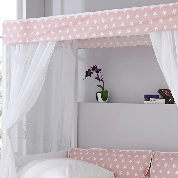 POSTEĽ S NEBESAMI, 90/200 cm ružová, biela Livetastic - Postele, Online Only