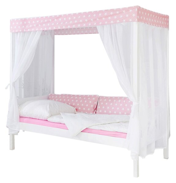 POSTEĽ S NEBESAMI, 90/200 cm ružová, biela Livetastic - Postele, Online Only