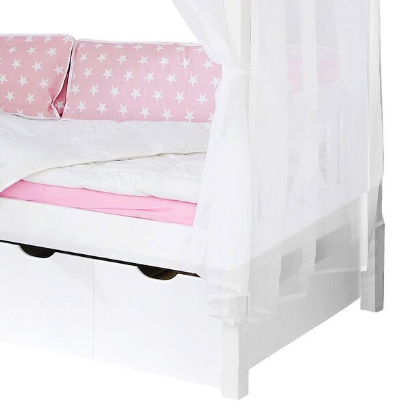 POSTEĽ S NEBESAMI, 90/200 cm ružová, biela MID.YOU - Postele, Online Only