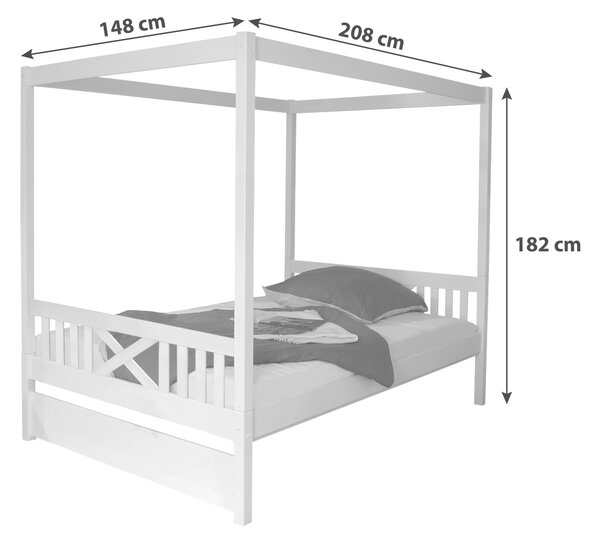 POSTEĽ S NEBESAMI, 140/200 cm biela MID.YOU - Postele, Online Only