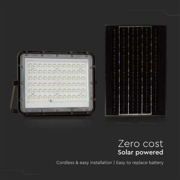 LED Vonkajší solárny reflektor LED/15W/3,2V IP65 4000K čierna + DO