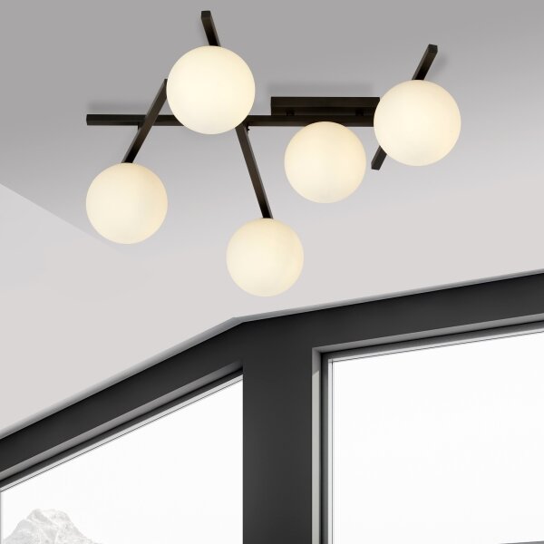 Stropné svietidlo SMART 5xE14/10W/230V čierna/biela