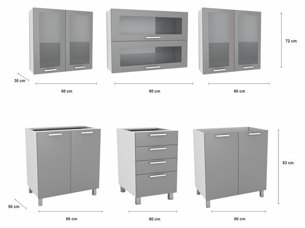 Kuchynská linka EGINA reling 220/220
