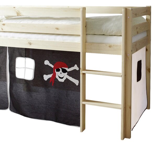VYVÝŠENÁ POSTEĽ, 90/200 cm čierna, biela, farba borovice MID.YOU - Detské izby, Online Only