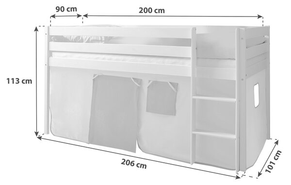 VYVÝŠENÁ POSTEĽ, 90/200 cm zelená, prírodná farba, béžová MID.YOU - Detské izby, Online Only