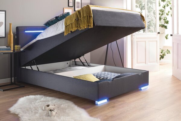 BOXSPRINGOVÁ POSTEĽ, 140/200 cm, antracitová Boxxx - Online Only spálne, Online Only