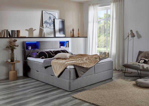 BOXSPRINGOVÁ POSTEĽ, 160/200 cm, svetlosivá Xora - Online Only spálne, Online Only