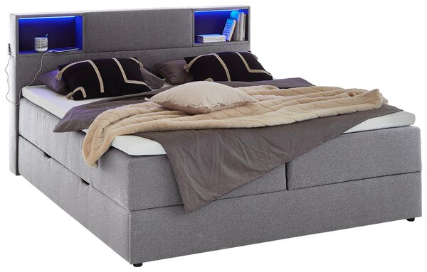 BOXSPRINGOVÁ POSTEĽ, 180/200 cm, svetlosivá Xora - Online Only spálne, Online Only
