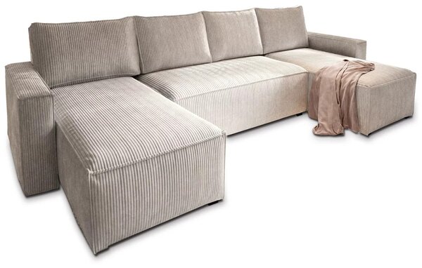 Svetlobéžová sedacia súprava do U SMART COSARO 295x140 cm