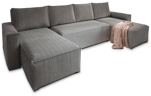 Sivá sedacia súprava do U SMART COSARO 295x140 cm