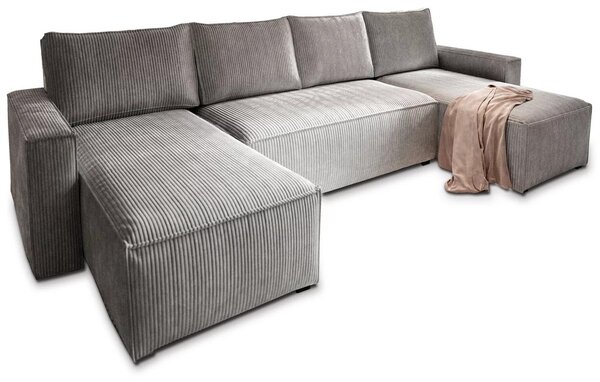 Svetlosivá sedacia súprava do U SMART COSARO 295x140 cm