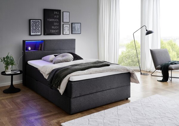 BOXSPRINGOVÁ POSTEĽ, 120/200 cm, antracitová Xora - Online Only spálne, Online Only